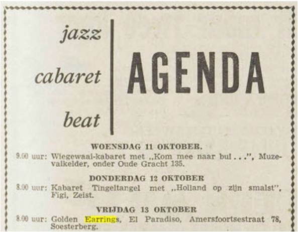 Golden Earrings show ad Soesterberg - El Paradiso October 13 1967.jpg